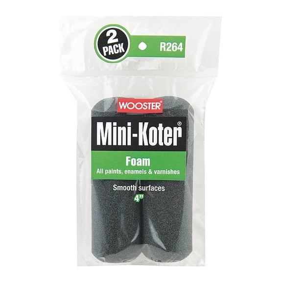 Wooster 4" Mini Paint Roller Cover, 3/8" Nap, Foam R264-4