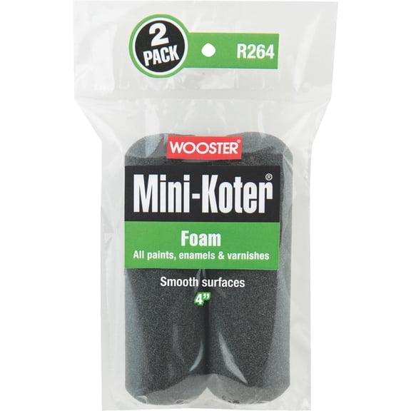 Wooster Genuine 4" Mini-Koter Foam 2 Sets Of 2-Pack Roller Cover - R264-4-2PK