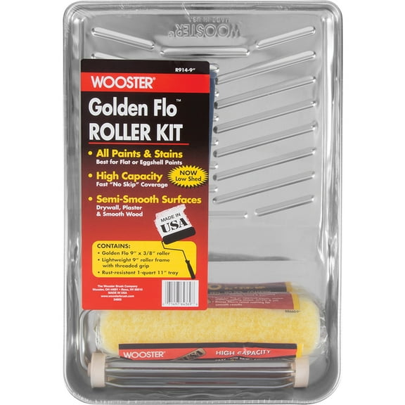 Wooster R914 9" Golden Flo Flat Paints Roller Kit