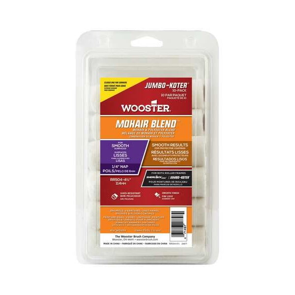 Wooster Mini Roller Cover,4 1/2"L,1/4"Nap,PK10 RR504