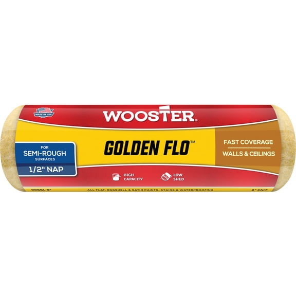 Wooster RR661-9 1/2" Nap Golden Flo Paint Rollers