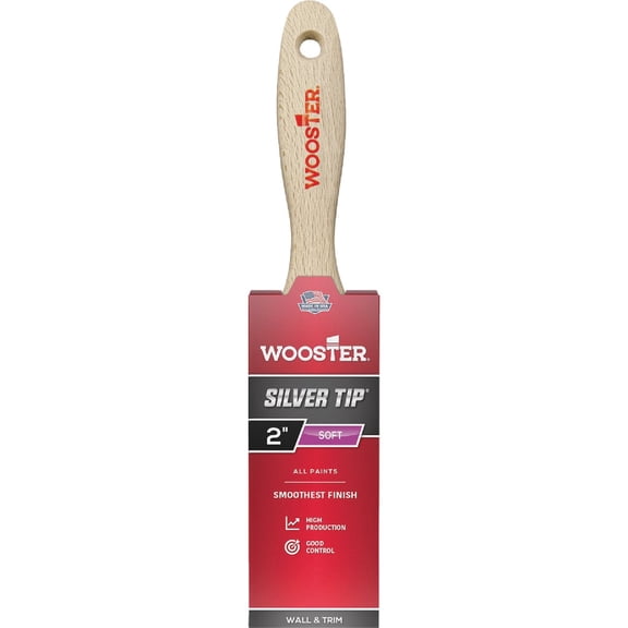 Wooster Silver Tip 2 in. W Flat Polyester Blend Paint Brush