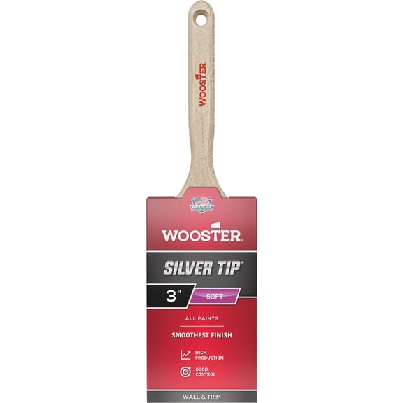 Wooster Silver Tip 3 in. W Flat Polyester Blend Paint Brush
