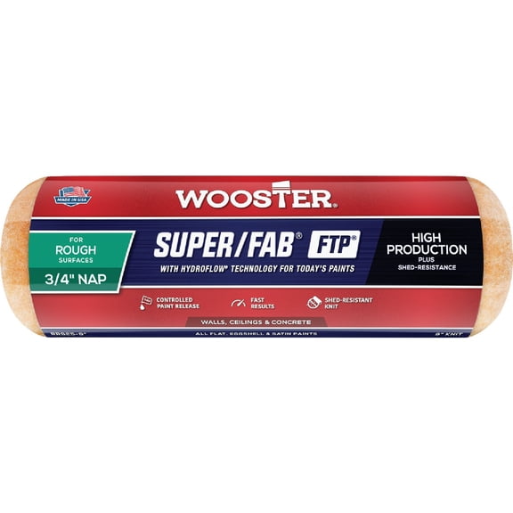 Wooster Super/Fab FTP Synthetic Blend 3/4 in. x 9 in. W Paint Roller Cover For Rough Surfaces 1 pk