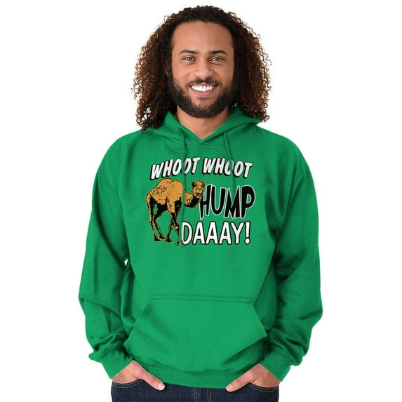 Woot Woot Hump Day Wednesday Camel Unisex Plus Fleece Graphic Hoodie Brisco Brands 2X