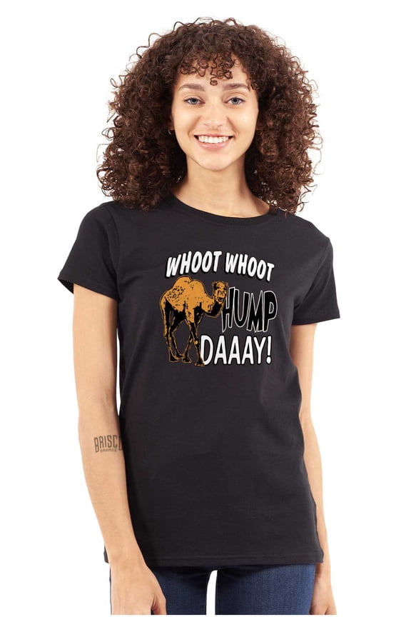 Woot Woot Hump Day Wednesday Camel Womens Slim Fit Graphic Tee Brisco Brands S