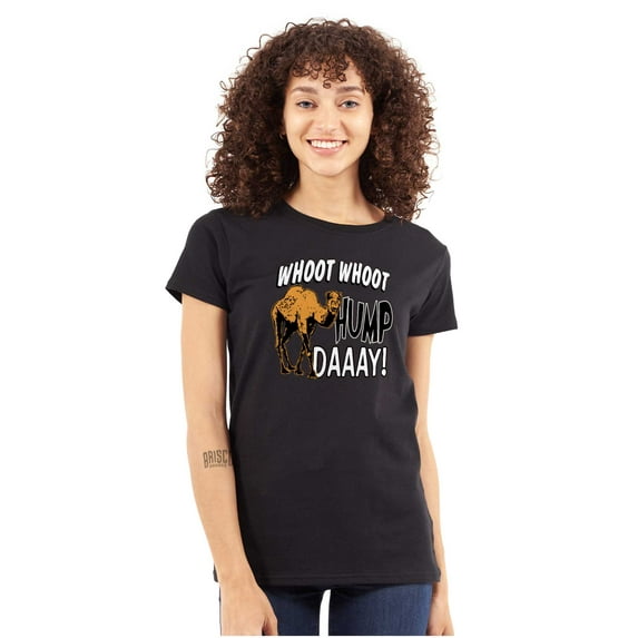 Woot Woot Hump Day Wednesday Camel Womens Slim Fit Graphic Tee Brisco Brands L