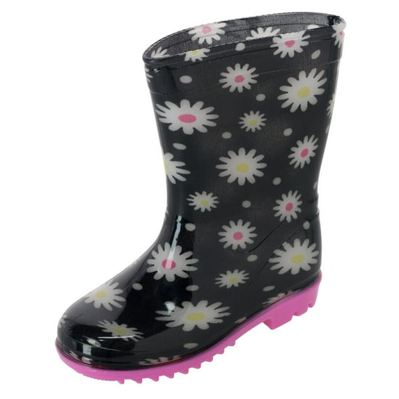 Wootie Toddler Girl's Daisy Floral Waterproof Rain Boots