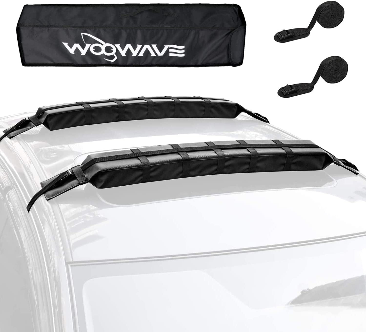 WOOWAVE Folding Kayak Soft Roof Rack Pads Universal Kayak Carrier