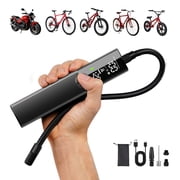 Woowind BP188 Portable Electric Bike Pump Tire Inflator Air Compressor, 120-150 Psi, Schrader Presta Dunlop Valves, for Bicycles