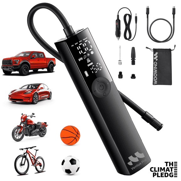 Woowind Portable Tire Inflator Air Compressor 150 PSI for Car and Bike