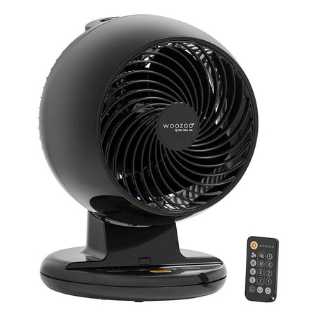 Woozoo - Whole Room Oscillating Air Circulator Fan with Remote - 3 Speed with Timer - Medium Room 275 ft² - Black