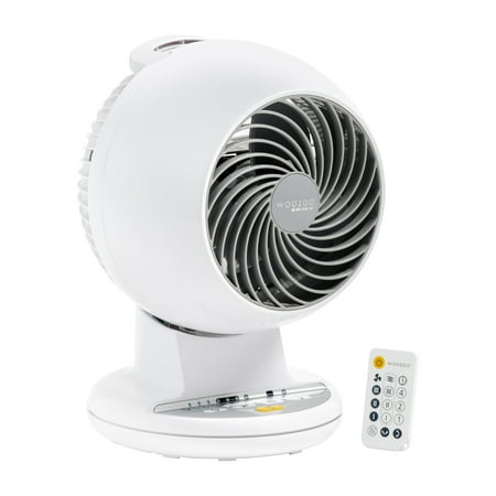 Woozoo - Compact Oscillating Air Circulator Fan with Remote - 3 Speed with Timer - Small Room 157 ft² - White