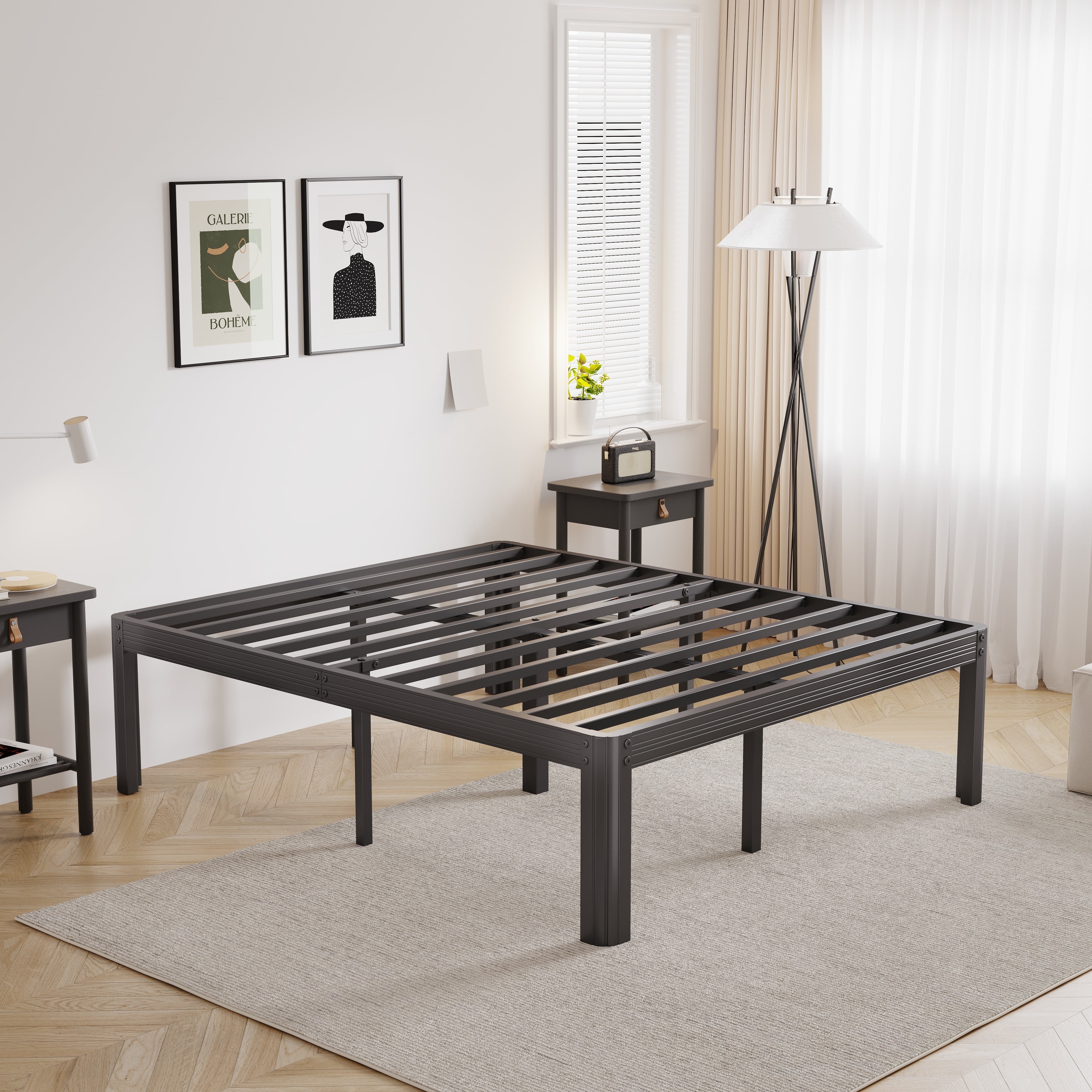 Woozuro 18" Heavy Duty Standard Bed Frame, Full