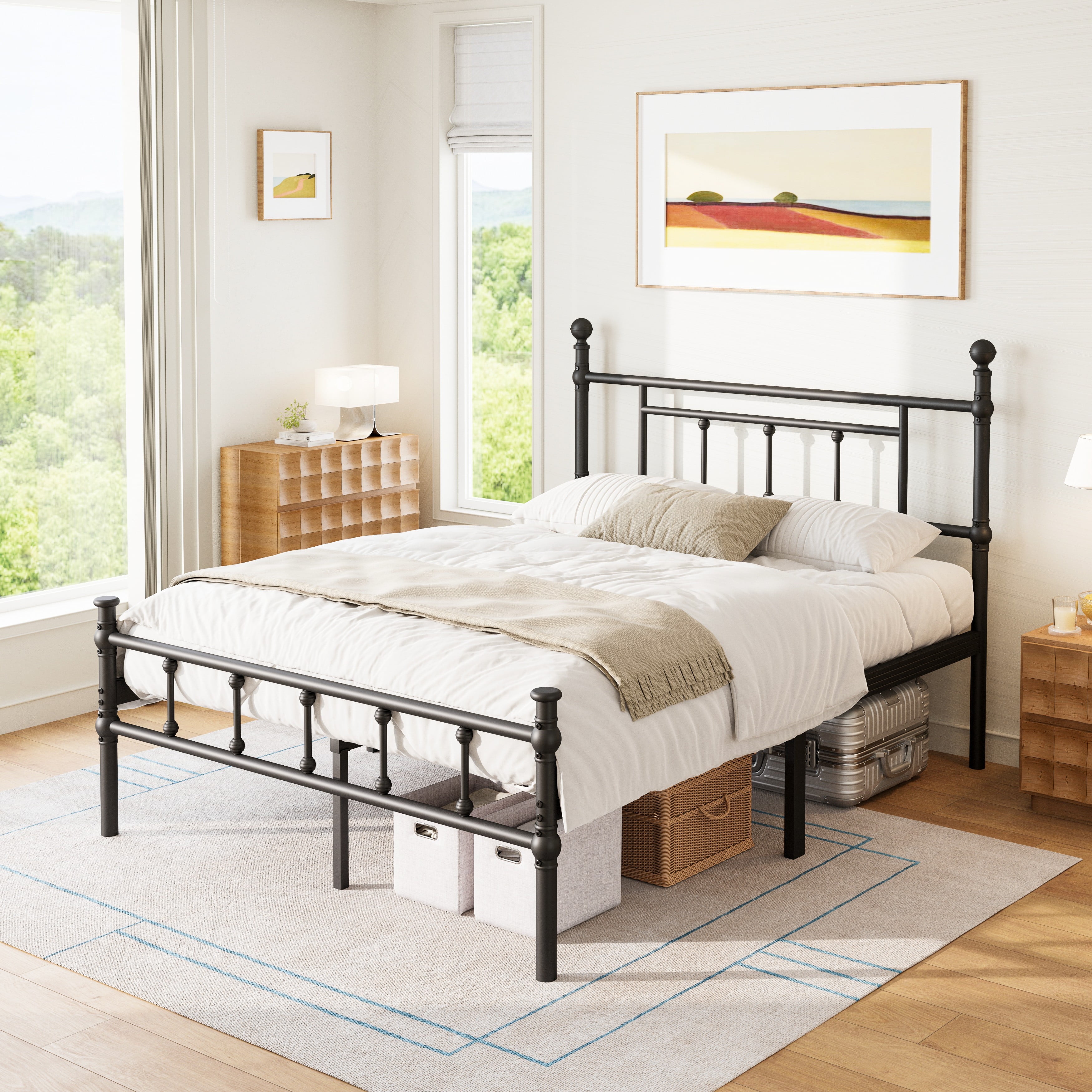 Woozuro King Size Bed Frame with Headboard/Footboard, 14 Inch Metal Platform Bed Frame, Easy Assembly