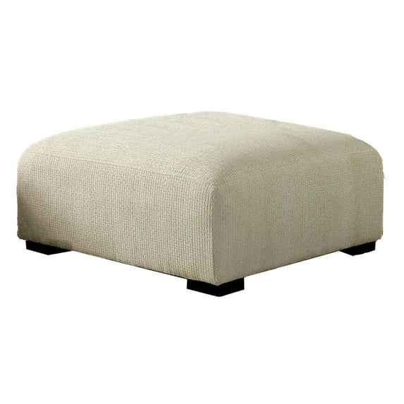 Wop 42 Inch Modern Square Ottoman Foam Seating with Bracket Legs Beige