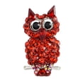 thumbnail image 1 of Wopmens Red Big Eye Rhinestone Ruby Devil Owl Perch Bird Adjustable Ring, 1 of 6