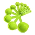 thumbnail image 1 of Worallymy 11pcs/set Measuring Cups Graduated Kitchen Measuring Tools Plastic Household Meaurement Spoons, Green, 1 of 8