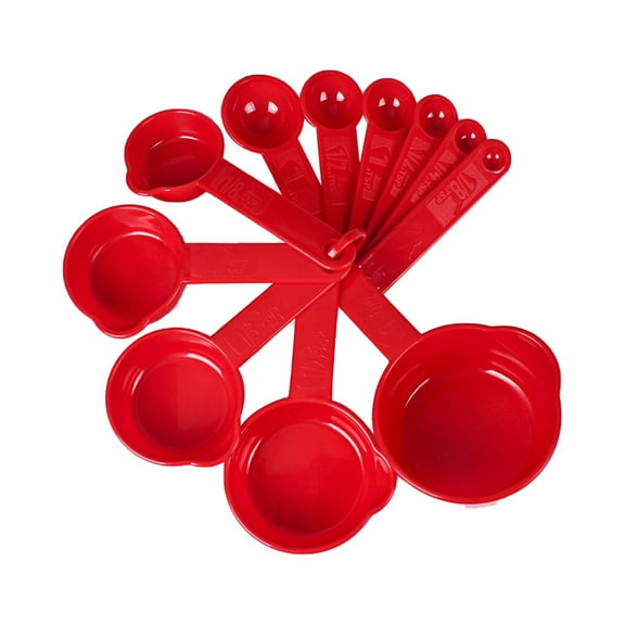 Worallymy 11pcs/set Measuring Cups Graduated Kitchen Measuring Tools Plastic Household Meaurement Spoons, Green