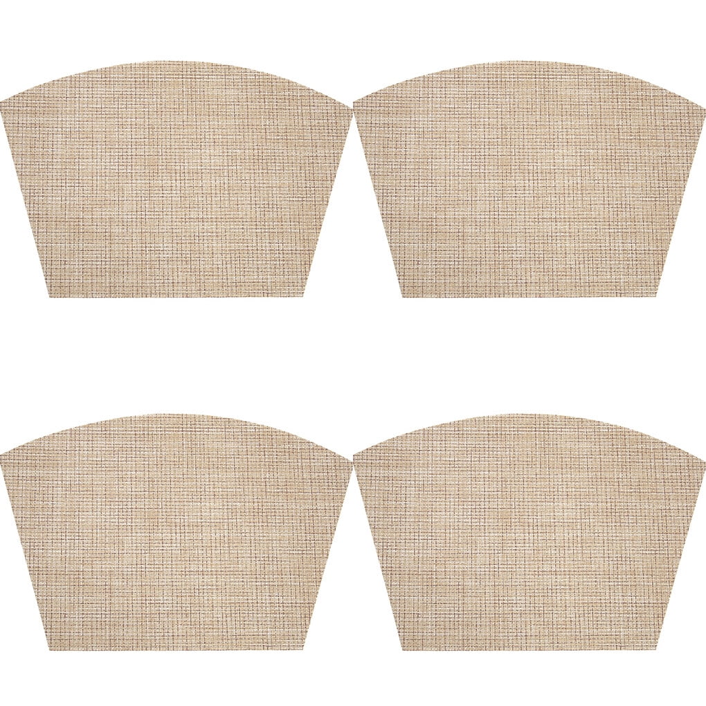 Worallymy 4 Pieces Round Table PVC Placemats Wedge Shaped Woven