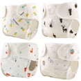 thumbnail image 1 of Worallymy 4PCS Washable Summer Baby Cloth Diaper Cover Cotton Thin Breathable Newborn Baby Diapers Reusable Cloth Nappies, 1 of 7