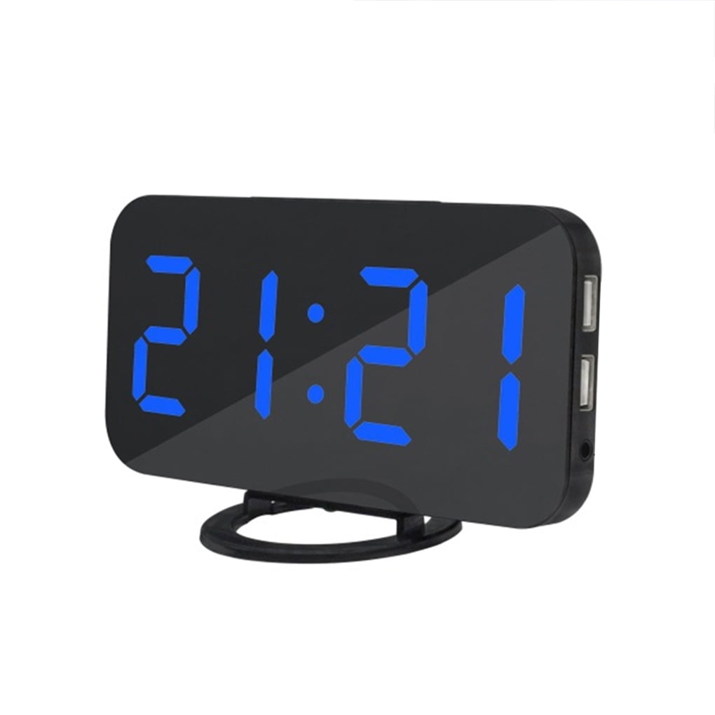 Worallymy LED Display Digital Clock Automatic Dimmable Table Alarm