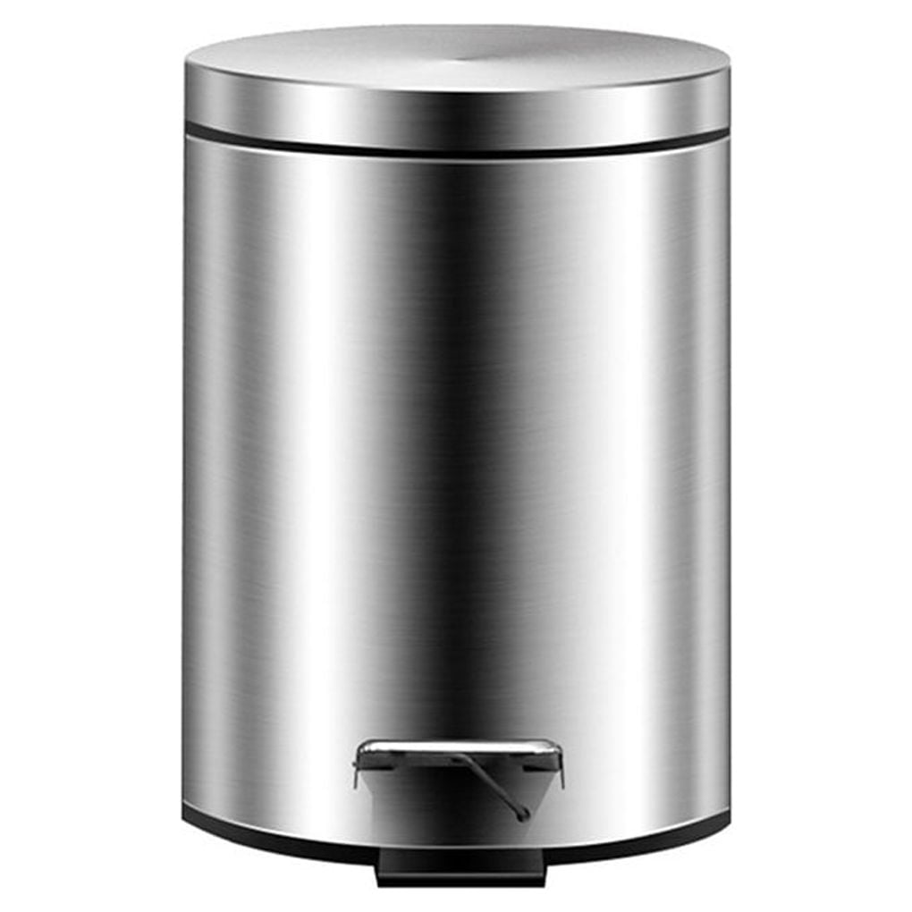 Worallymy Mute Stainless Steel Trash Can Living Room Bathroom Rubbish ...