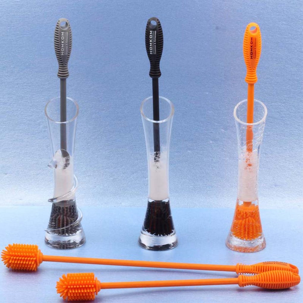 Worallymy Silicone Bottle Brush Long Handle Water Bottle Cleaning Brush
