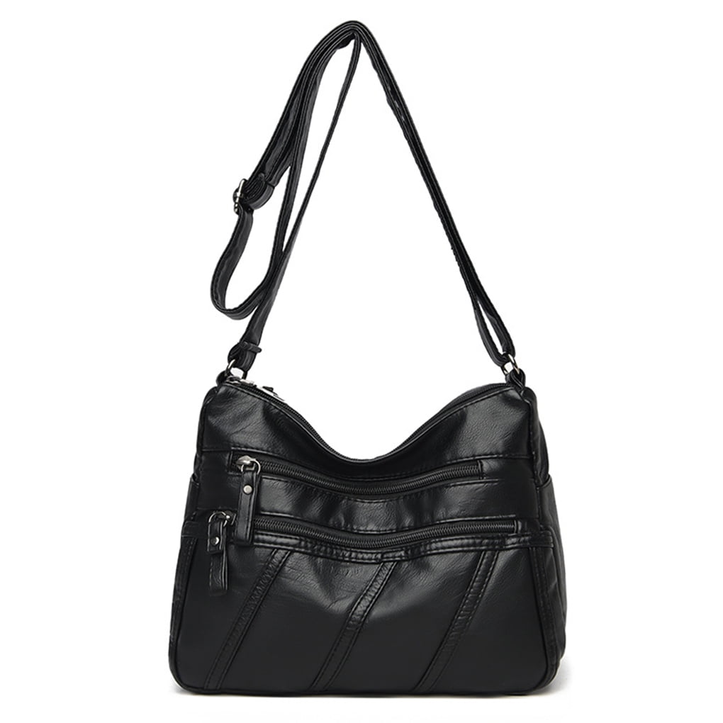 Worallymy Woman PU Crossbody Bag Storage Casual Shoulder Large Capacity Tote Handbag Organizers