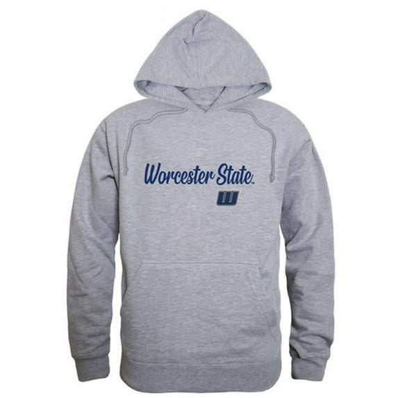 Worcester State University Lancers Script Hoodie, Heather Grey - Small