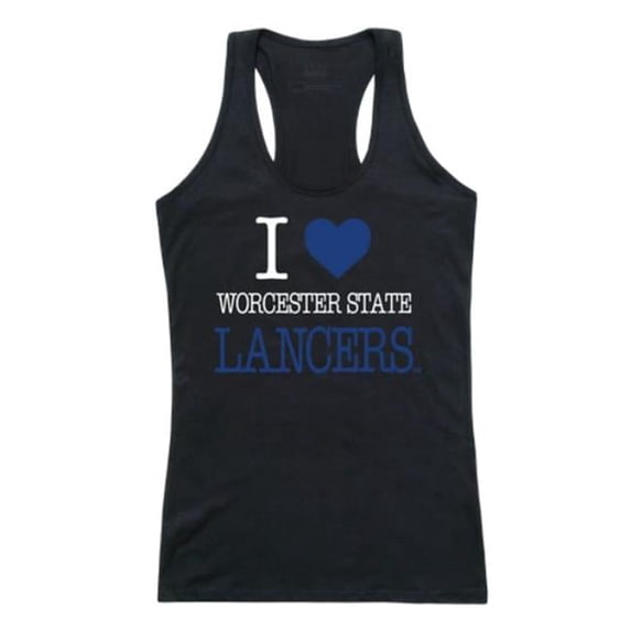 Worcester State University Lancers Women I Love Tank Top, Black - Extra Large