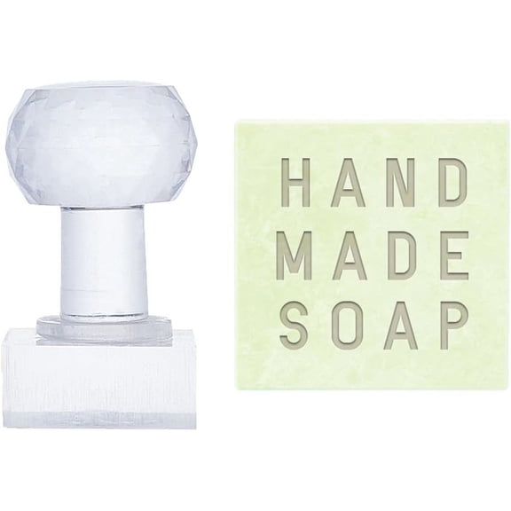 Word Acrylic Stamp - Handmade Soap Embossing Stamp with Handle