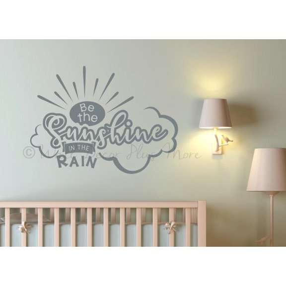 Word Art for Walls School Wall Art Decal Stickers Be Sunshine In The Rain 23x17-Inch Storm Gray