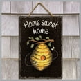 thumbnail image 1 of My Word! Beehive Slate Impressions Wall Hanging Home Sweet Home Welcome Sign. Rustic Farmhouse Home Decor for your Living Room, Dining Room Kitchen, Bedroom Large: 8"x11.25", 1 of 5