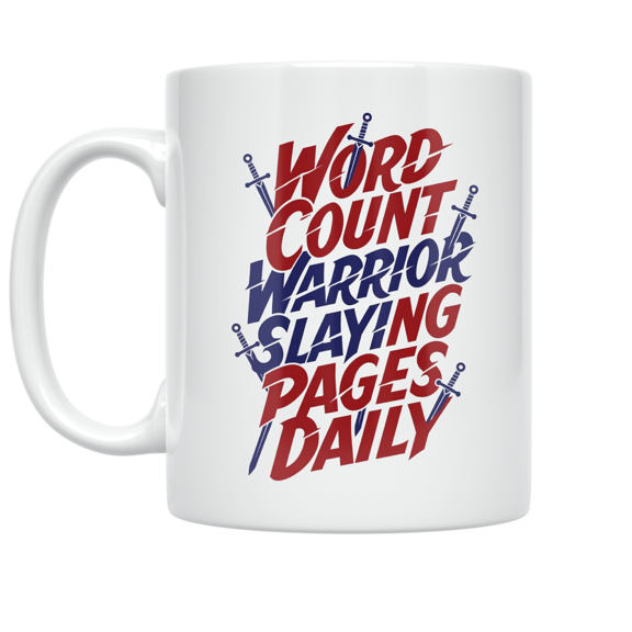 Word Count Warrior: Slaying Pages Daily - Writing Enthusiast - 11 oz Ceramic Coffee Mug