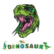 Word Dinosaur lettering with Cute DinosaursWall Decal Decoration Dinosaur Joyful Cartoon Cartoon Animals Decorating Ideas for Child's Bedroom Size: 10 In(W) x 9 In(H)