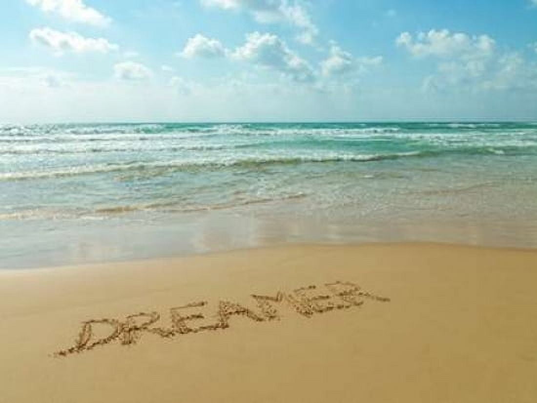 Word Dreamer written in sand on the beach Canvas Art - Assaf Frank (18 x 24)