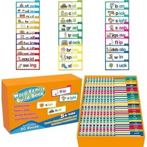 Word Family Build Book, 30 Read and Rhyme Flip Books, Interactive Word Families & Learn to Read Phonics Flash Cards, for Building Foundational Reading Skills