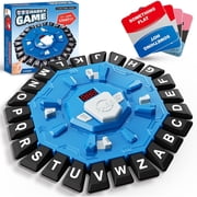 Word Game Family Board Game with Digital Display Timer and 2 Categories Modes Fun Fast-Paced 24-Letter Game for Learning Party Interactive Blue