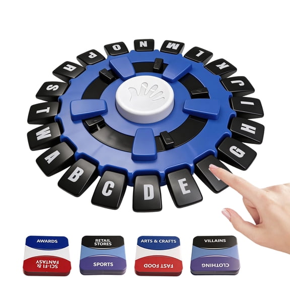 Word Game Family Board Games for Kids & Adults, 24 Letters Pressing Games, Fast-Paced Family Board Game for Learning Party Interactive, Blue