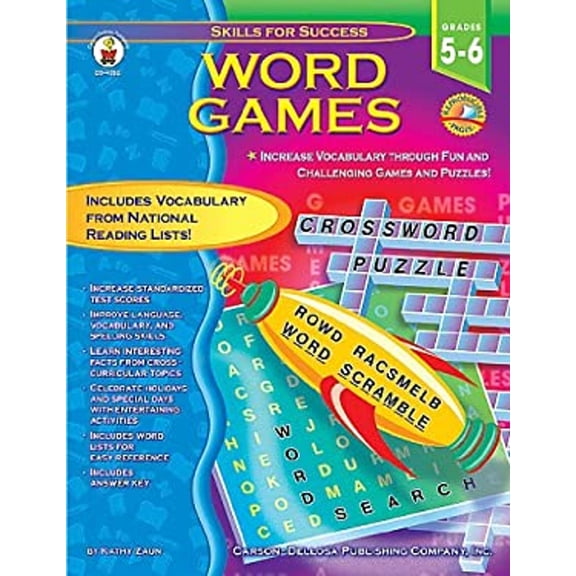 Pre-Owned Word Games, Grades 5 - 6: Increase Vocabulary Through Fun and Challenging Games and Puzzles (Paperback) 0887249574 9780887249570