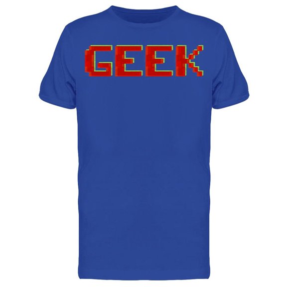 Word Geek 8-Bit Glitchy Mode T-Shirt Men -Image by Shutterstock, Male Small