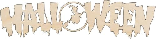 Word Halloween - Laser Cut Out Unfinished Wood Craft Shape FAL162 Word Halloween - Laser Cut Out Unfinished Wood Craft Shape FAL162