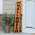 thumbnail image 1 of My Word! Happy Halloween Porch Board Welcome Sign and porch leaner for Front Porch, Yard, Deck, Patio, or Wall - Indoor Outdoor Decorative Farmhouse Rustic Vertical Home Decor 8"x46.5", 1 of 5