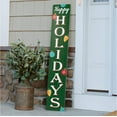 thumbnail image 1 of My Word! Happy Holidays Multicolor Ornaments Christmas Holiday Porch Board Welcome Sign & Porch Leaner for Front Porch Deck Patio or Wall Indoor Outdoor Farmhouse Rustic Vertical Home Decor 8"x46.5", 1 of 5