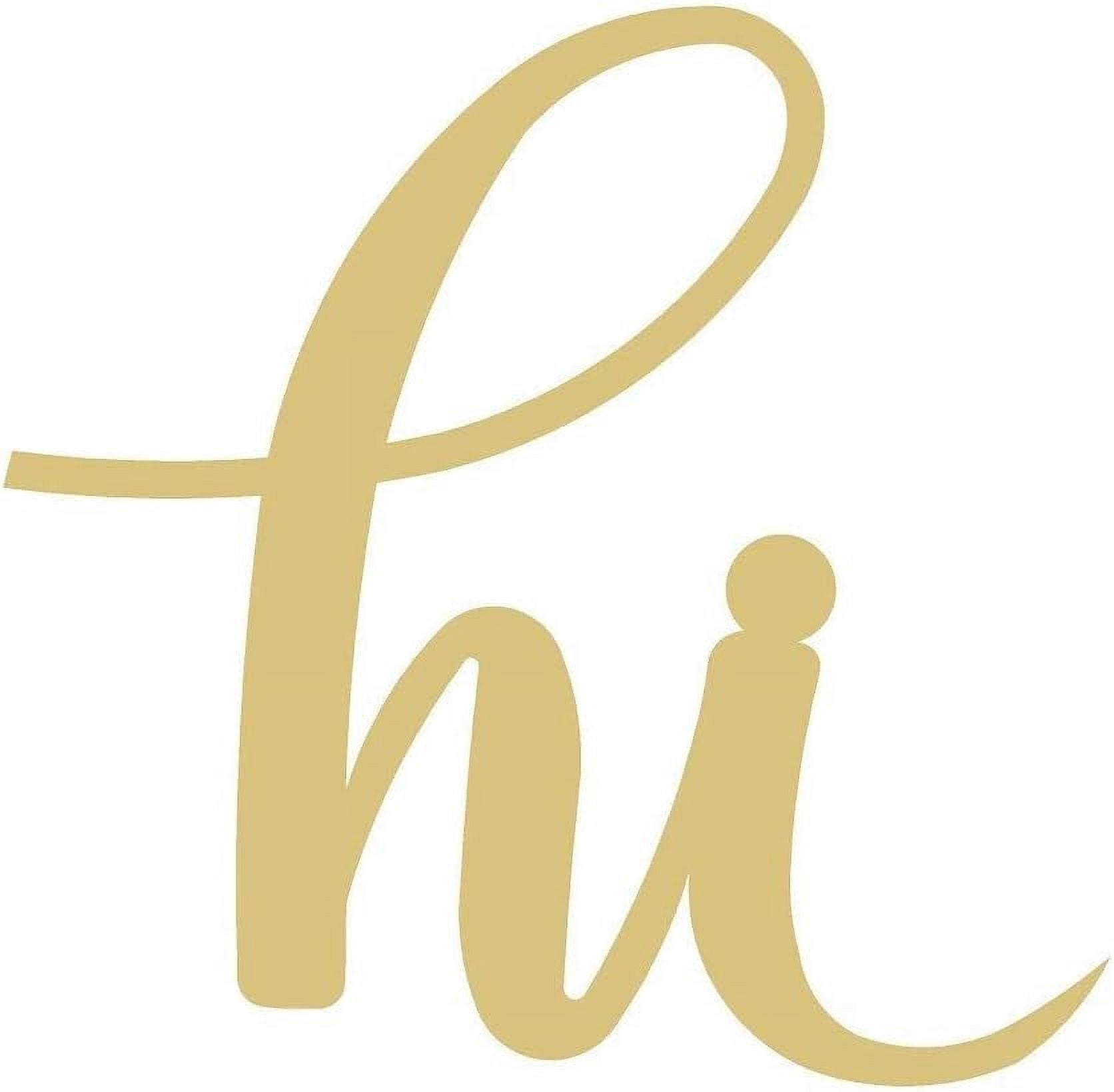 "Hi" & "Hello" Unfinished Wood Cutout - MDF Word Sign For DIY Crafts, Door Hanger, Home Decor (18 Inch)