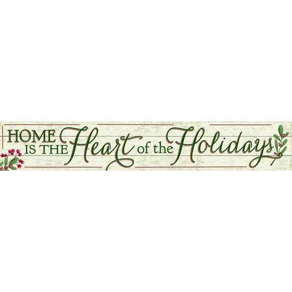 My Word! Home Is The Heart Horizontal Above Board Welcome Sign for Over a Door or on Porch Deck or Patio Wall - Indoor Outdoor Farmhouse Rustic Porch and Garage Decor 8"x46.5"