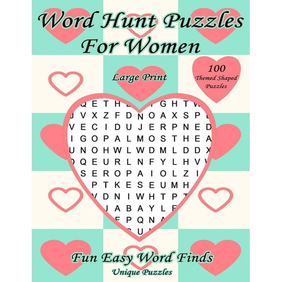 Wordfinder Puzzle Books for Adults Word Hunt Puzzles For Women Large Print: Fun Easy Word Finds, Book 1, (Paperback)