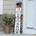 thumbnail image 1 of My Word! Let It Snow Large Snowman Winter Porch Board Welcome Sign for Front Porch, Yard, Deck, Patio, or Wall - Indoor Outdoor Vertical Decorative Farmhouse Rustic Home Decor 8x46.5", 1 of 5