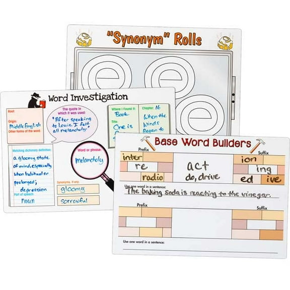 Word Map Dry Erase Boards - 3 dry erase boards